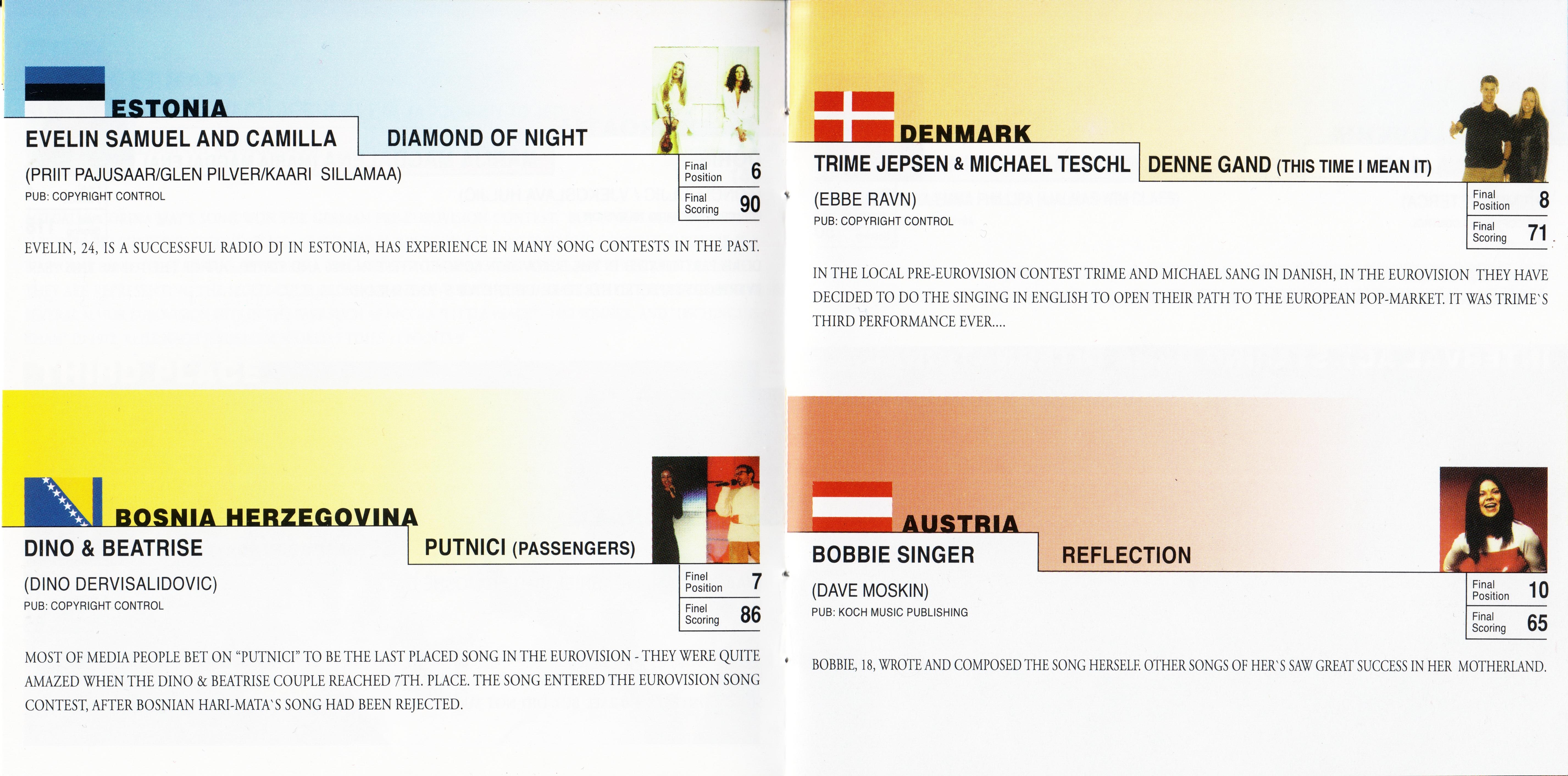 Eurovision Song Contest 1999; Israel : Booklet 4